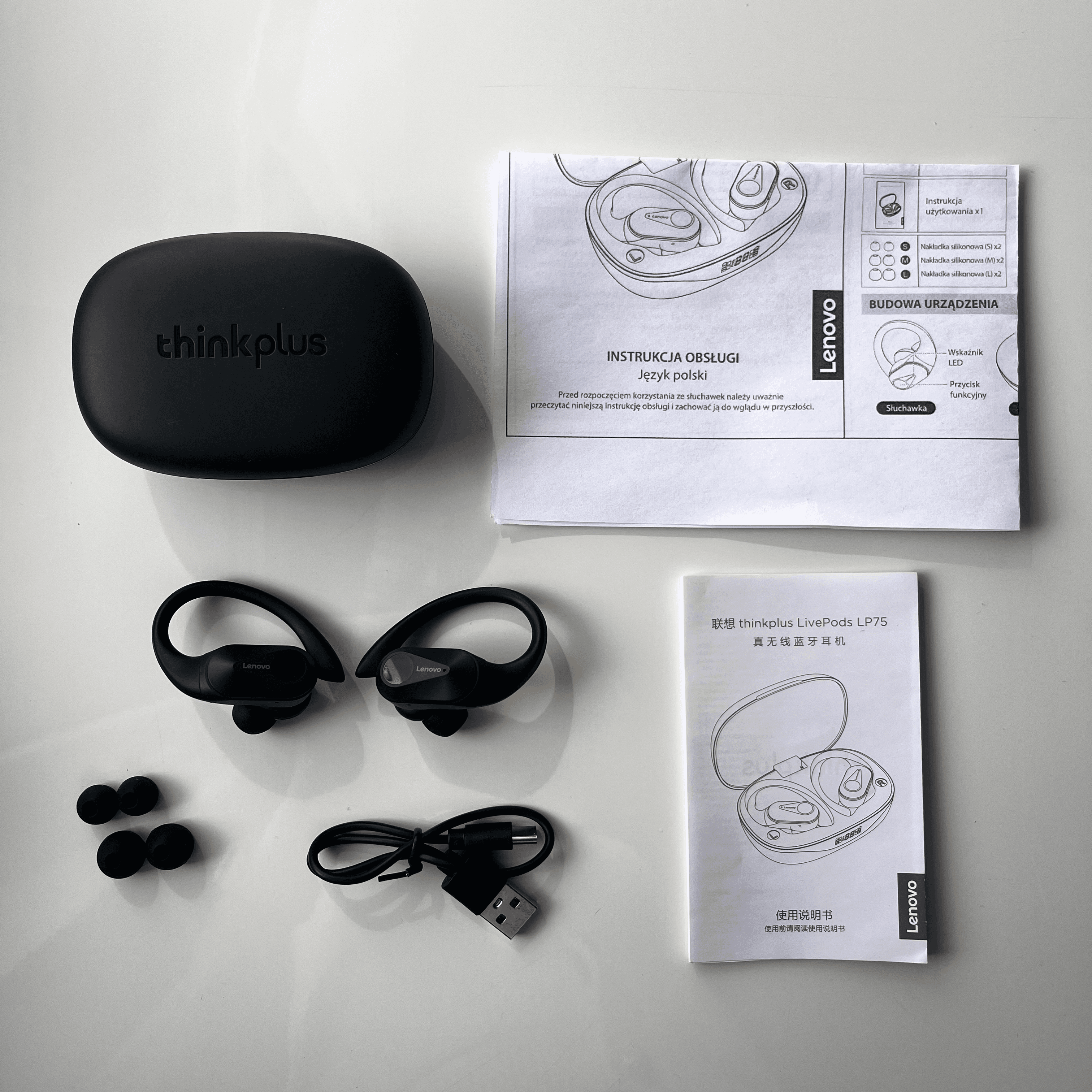 Lenovo LP75 - Słuchawki bezprzewodowe z Powerbankiem